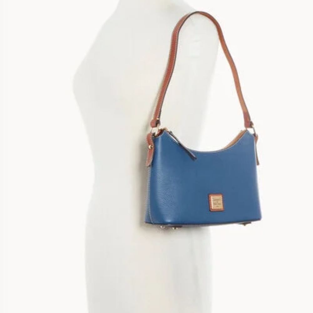 DOONEY & BOURKE French Blue Pebble Grain Leather Baguette Bag - Picture 13 of 13
